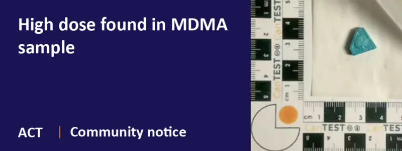 ACT - CanTEST community notice: High dose found in MDMA sample