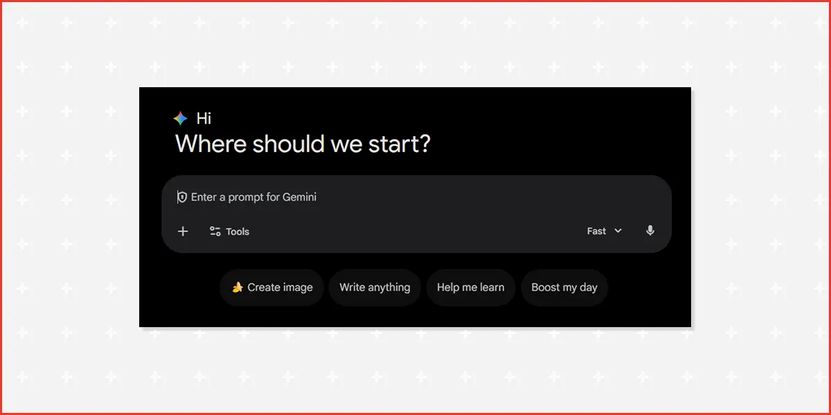 A screenshot of the Gemini Chat box